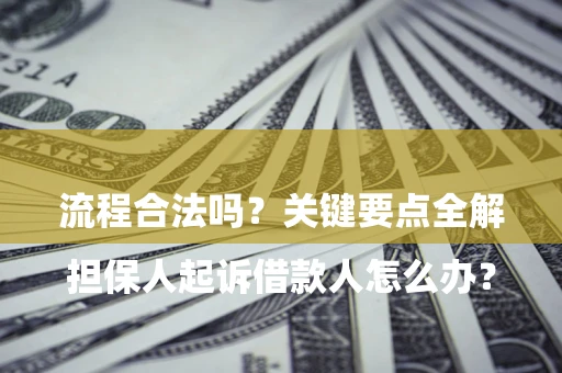 济南

担保人起诉借款人怎么办？流程合法吗？关键要点全解析